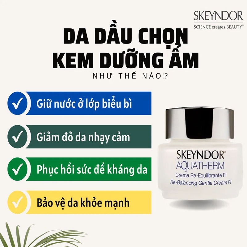 Skeyndor Aquatherm Re-Balancing Cream FI _ Kem cân bằng nội tiết tố và phục hồi cho da nhạy cảm thiên dầu